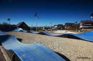 Blue surface of pumptrack - Maniowy