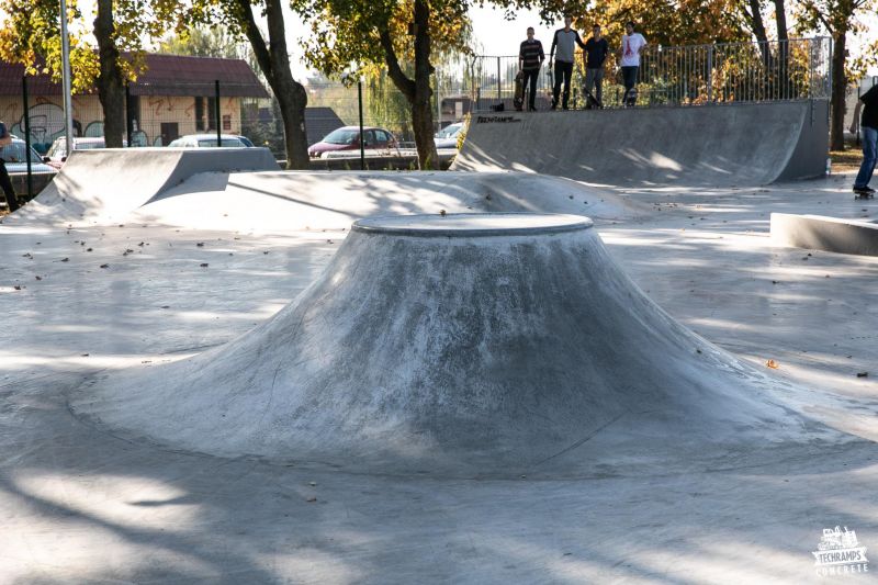 Concrete obstacles in skatepark in Naklo