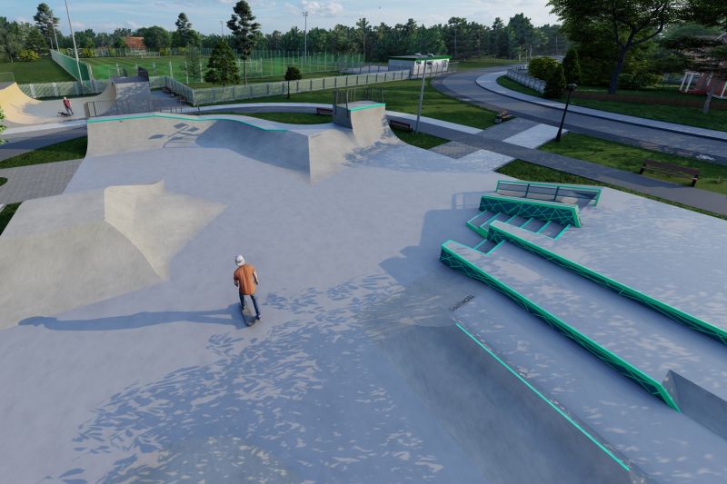 Concrete skatepark