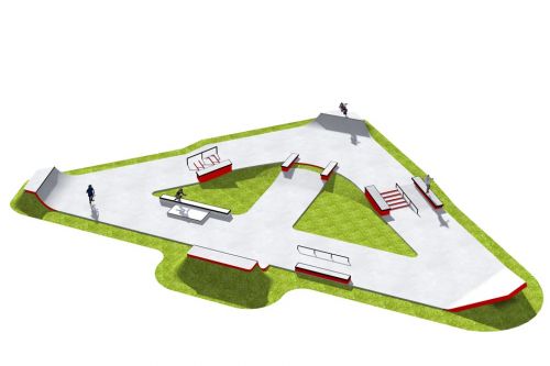 Exemple de skatepark en béton - 370213
