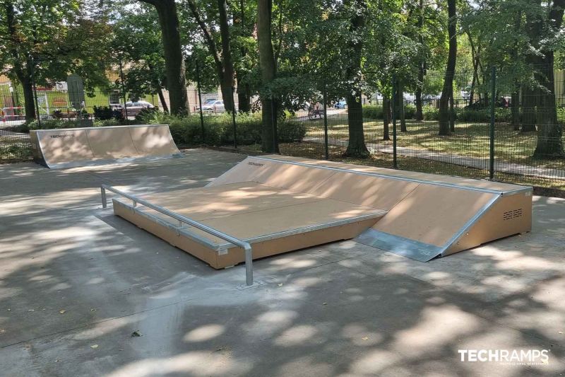 Wooden skatepark