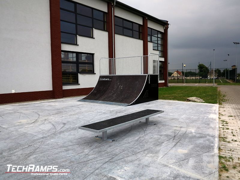 New skatepark made of wood 