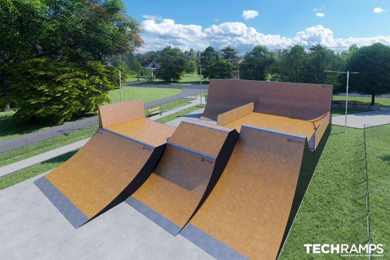 Ocelový skatepark Skatepark Frydrychowice