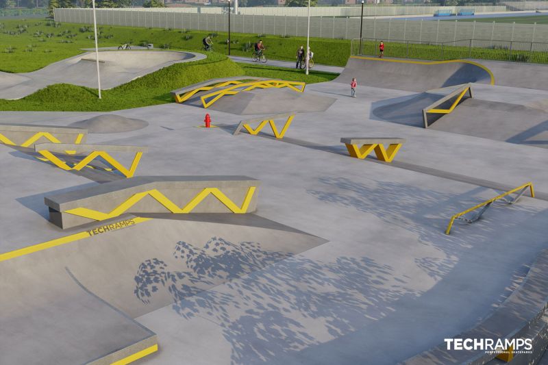 Projekt betonového skateparku - Minsk Mazowiecki