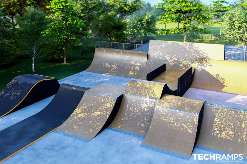 Skatepark aus Stahl Skatepark in Lędziny