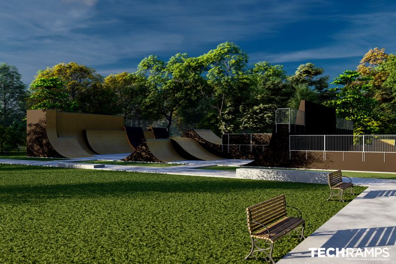 Skatepark techramps Skatepark de acero en lędziny