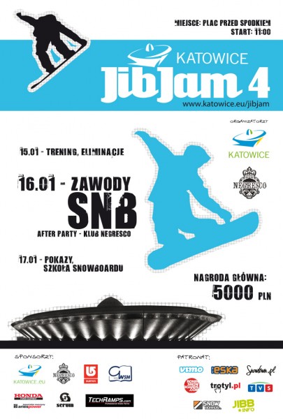 SnowPark Katowice plakat JiB Jam 4 Spodek