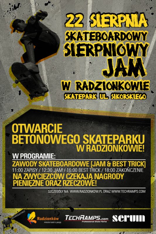 Zawody na betonowym skateparku Techramps